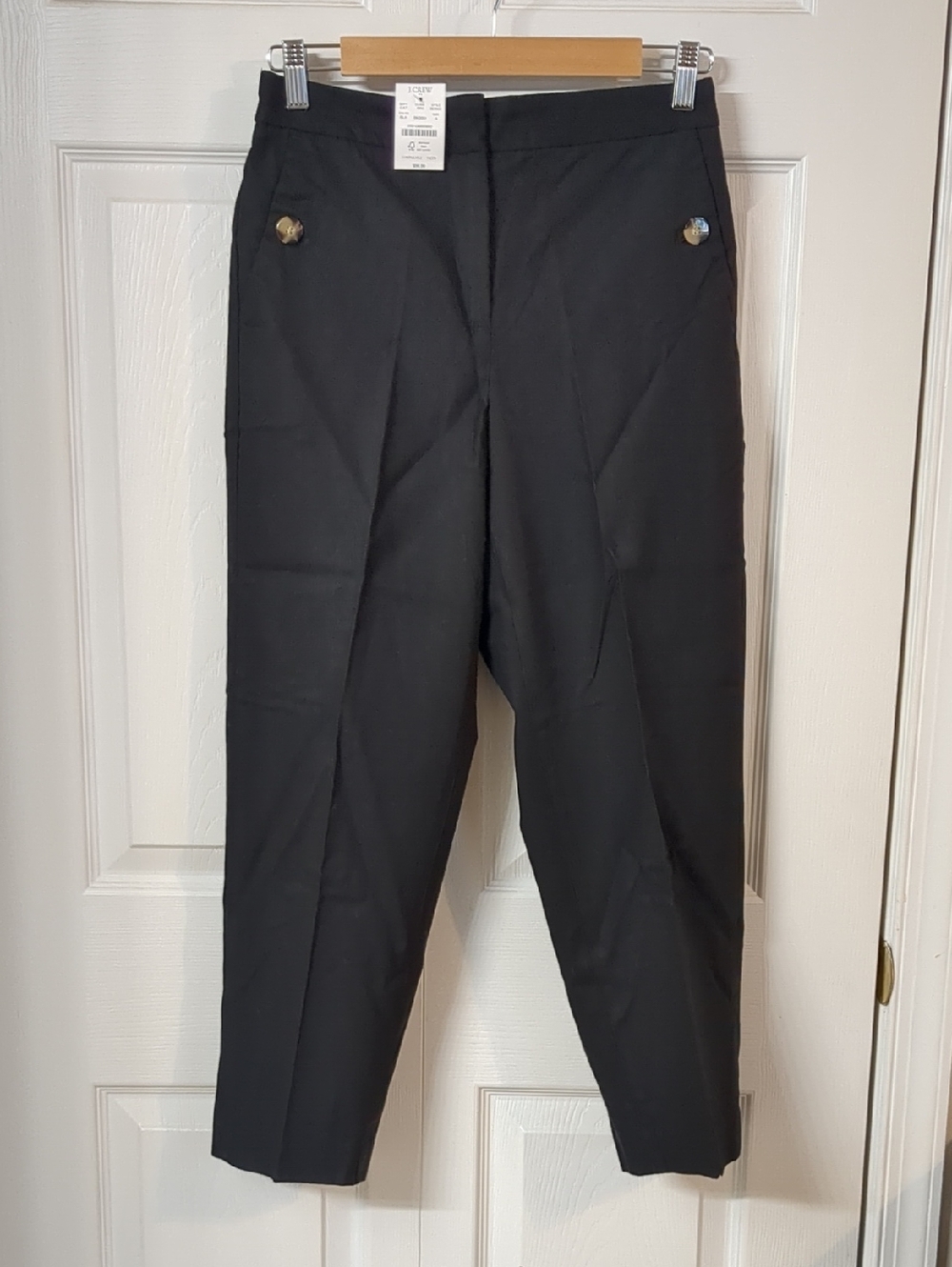 J. Crew Factory Linen-blend Sailor pant size 4 Classic 27 inseam Black NWT